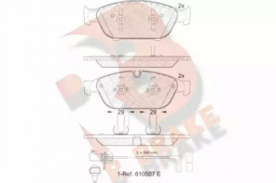 R BRAKE rb1993 -  Комплект тормозных колодок, дисковый тормоз